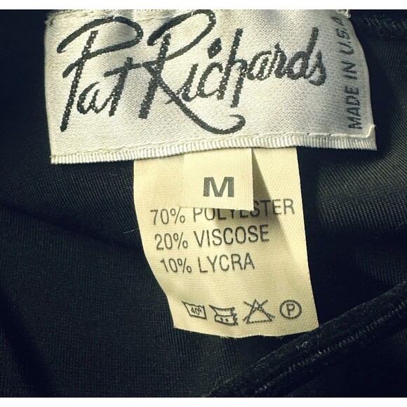 Vintage Pat Richards Little Black Velvet Dress w Rhinestone Sparkle Detail M USA - Picture 6 of 6